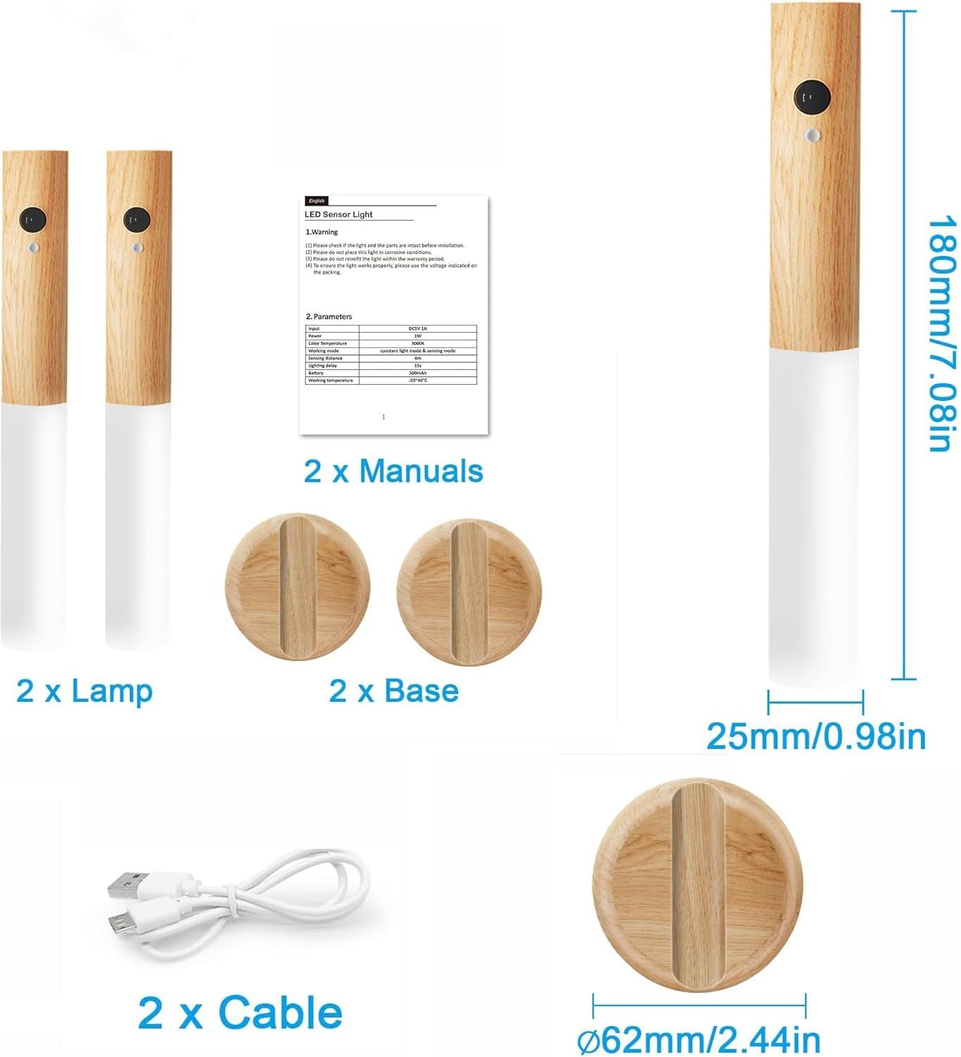 Rechargeable Induction Wall Lamp مصباح جداري بالتحفيز قابل لإعادة الشحن
