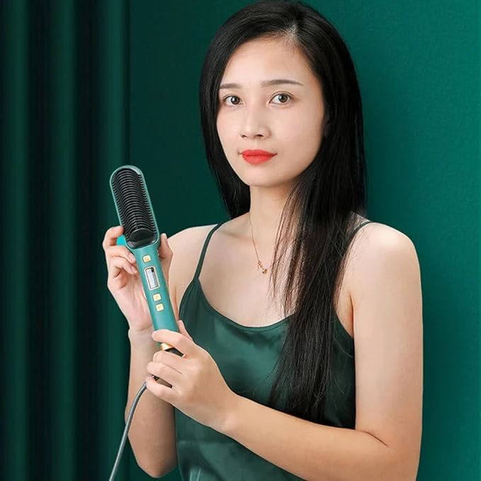 Electric Hair Straightener Brush فرشاة كهربائية لفرد الشعر