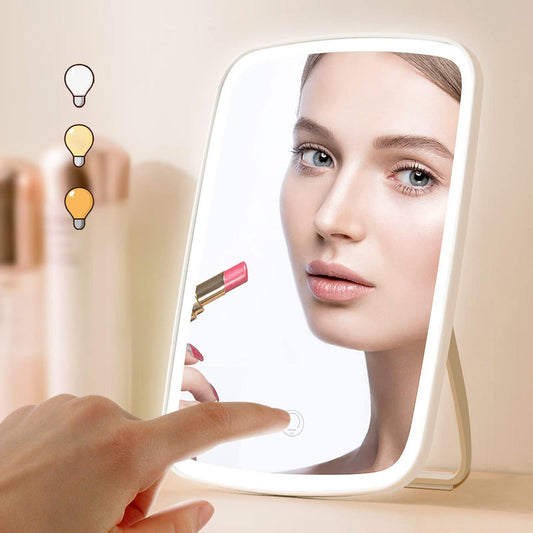 Smart Touch LED Makeup Mirror    بإضاءة LED قابلة للشحن والتعديل