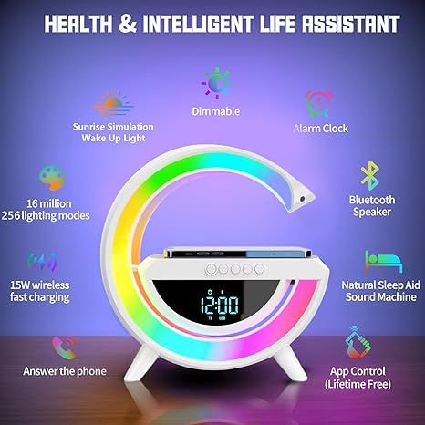 Digital Led Wireless Charger Speaker    سماعة شحن لاسلكي رقمية مزودة بشاشة LED
