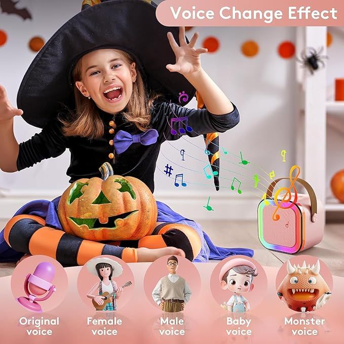 Party-Ready Karaoke Machine – Wireless Mics, Colorful Lights & Voice Effects!