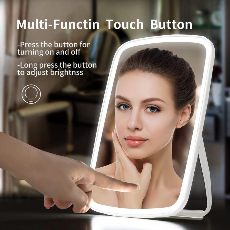 Smart Touch LED Makeup Mirror    بإضاءة LED قابلة للشحن والتعديل